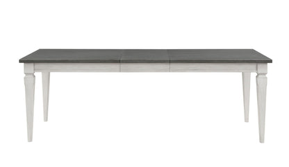 Katia dining table with leaf, gray top and white base, HouseOfZazla on Tampa Home & Garden Store