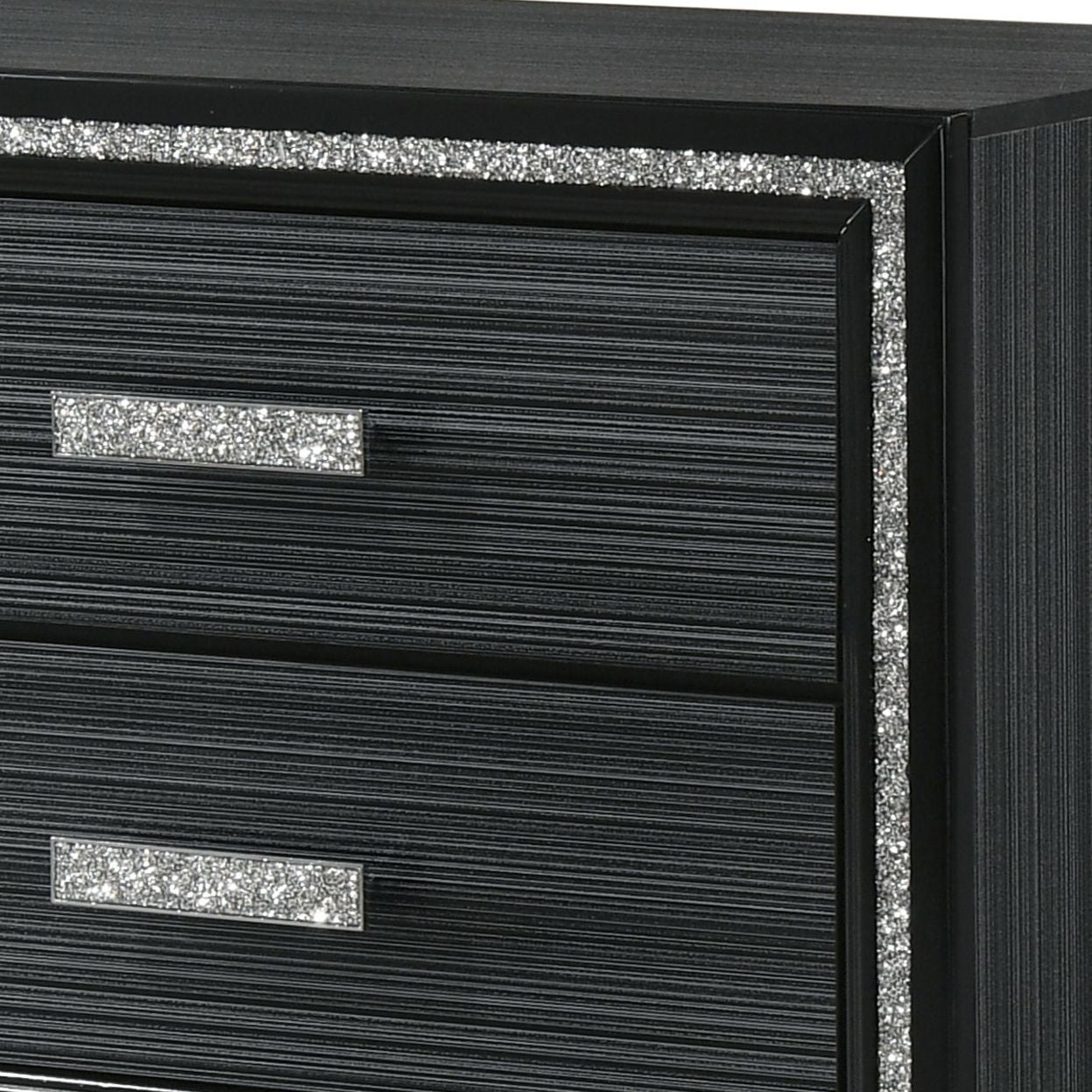 Haiden Weathered Nightstand with Silver Trim