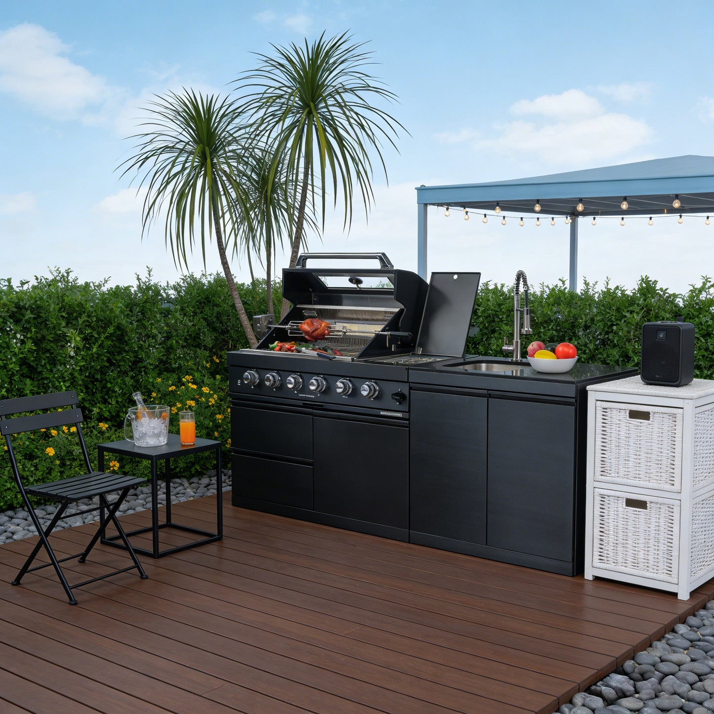 46 Inch 4 Burner Gas Grill and Kitchen Island