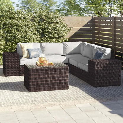 Modern Patio Rattan Sectional Set with Cushions, dark brown wicker 2-piece outdoor set on Tampa Home & Garden Store