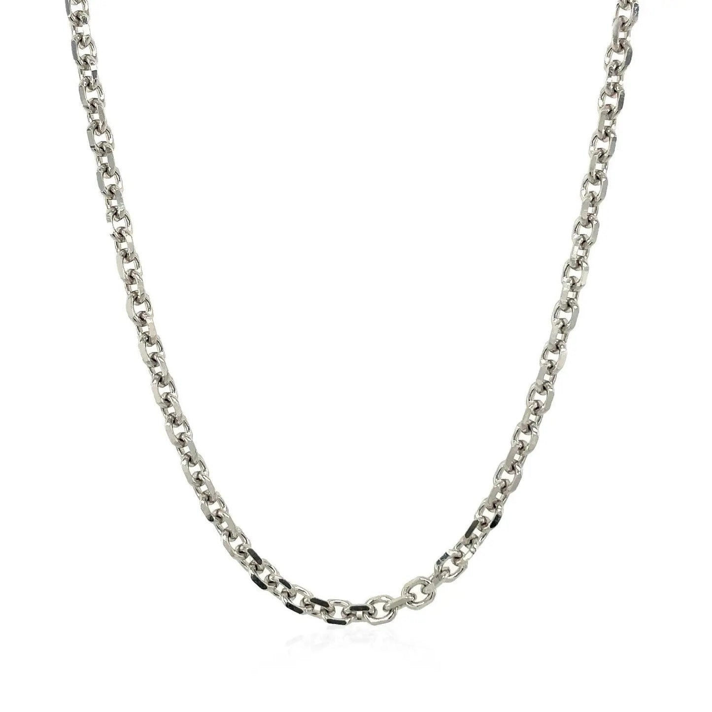 14k white gold diamond-cut cable link chain necklace 2.90 mm on Tampa Home & Garden Store