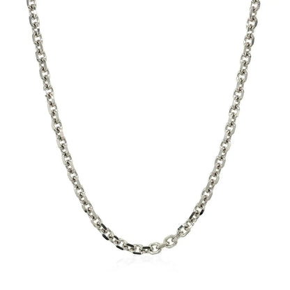 14k white gold diamond-cut cable link chain necklace 2.90 mm on Tampa Home & Garden Store