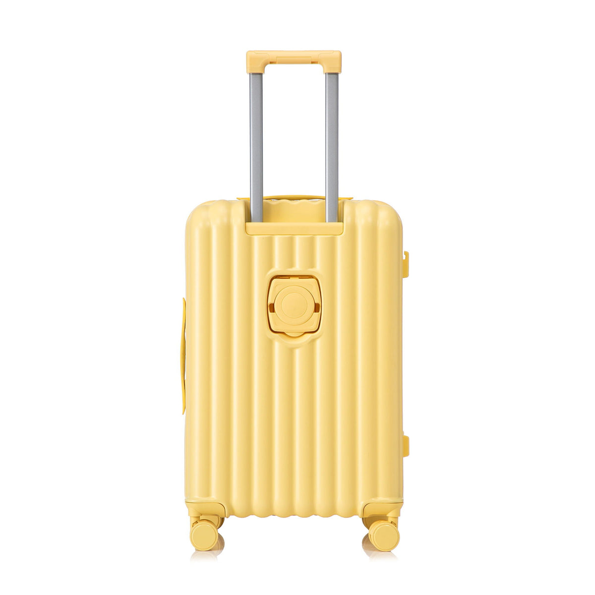 HouseOfZazla yellow hard-shell spinner luggage with extendable handle and four wheels on Tampa Home & Garden Store