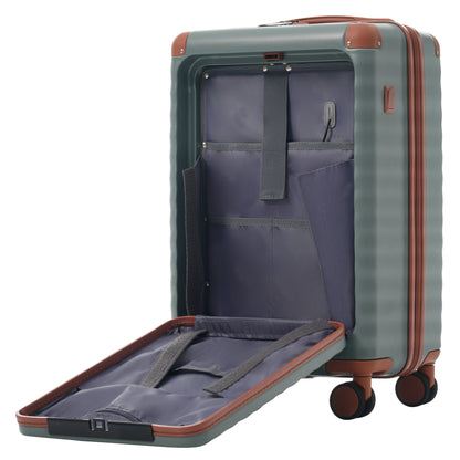 Deluxe 5-Piece hard-side luggage set by HouseOfZazla with USB and TSA locks, teal exterior on Tampa Home & Garden Store
