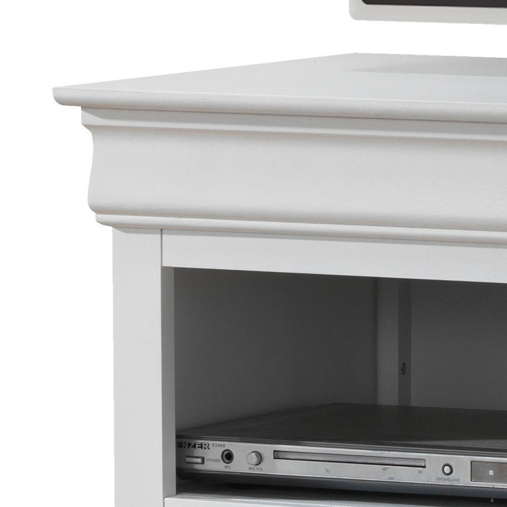 Media storage unit Timeless white with open shelf for electronics by HouseOfZazla on Tampa Home & Garden Store