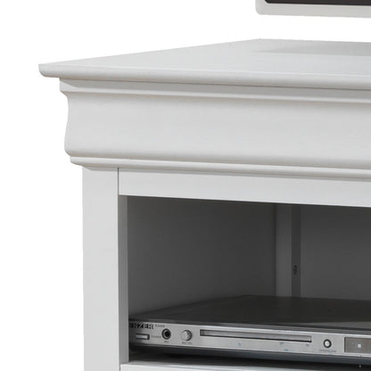 Media storage unit Timeless white with open shelf for electronics by HouseOfZazla on Tampa Home & Garden Store