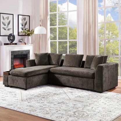 Modern L Shaped Sectional Sofa with Storage