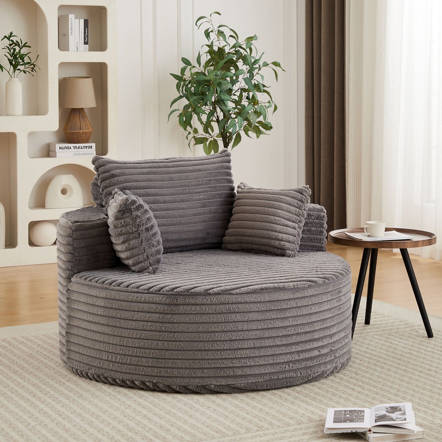 Modern single sofa with a backrest pillow