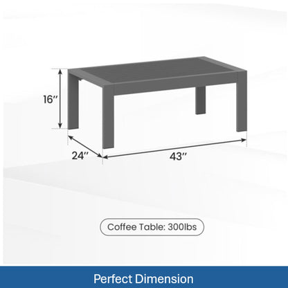 All Weather Outdoor Coffee Table and Wood Top