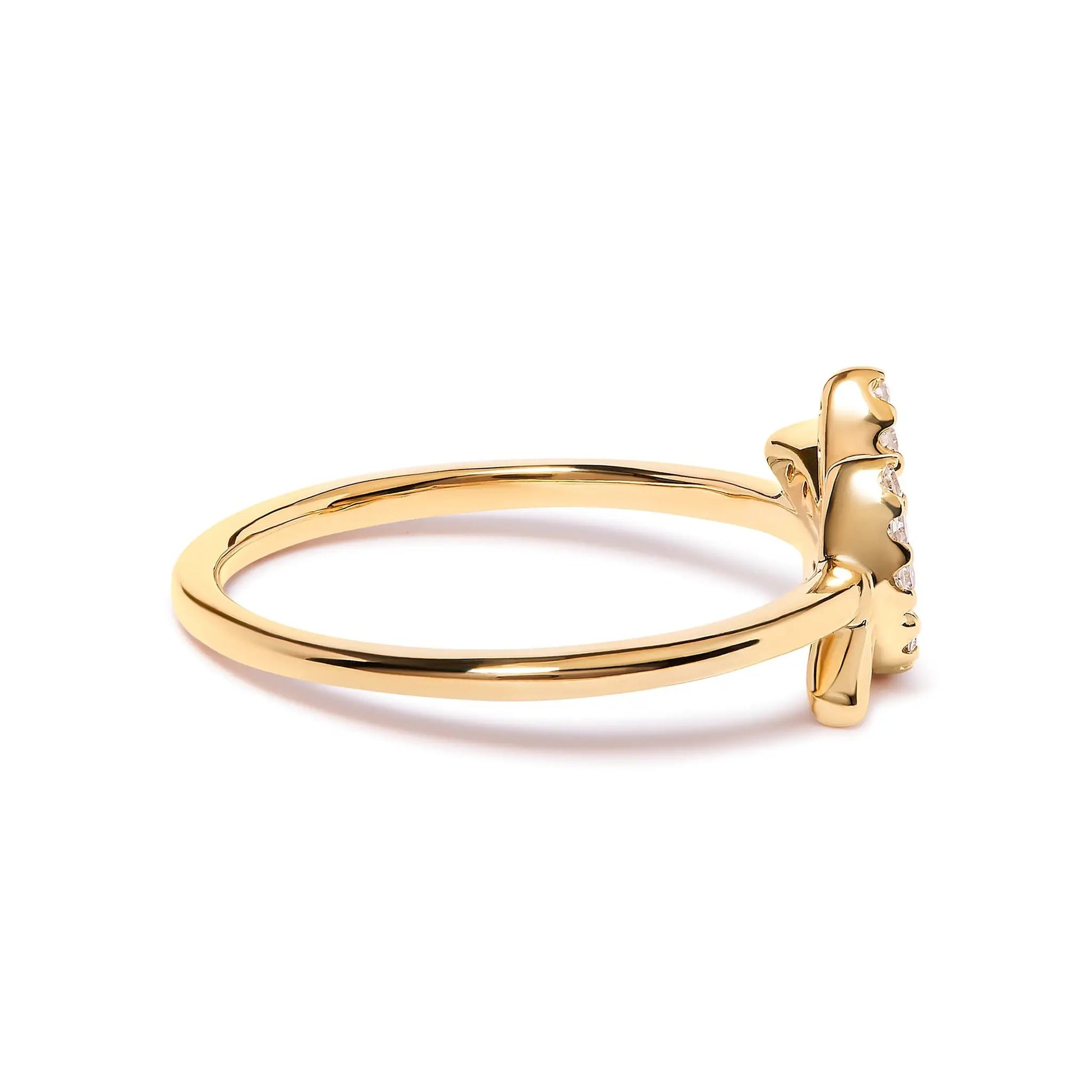 Ring 10K yellow gold leaf and branch diamond ring, size 7, I1-I2 clarity, H-I color on Tampa Home & Garden Store