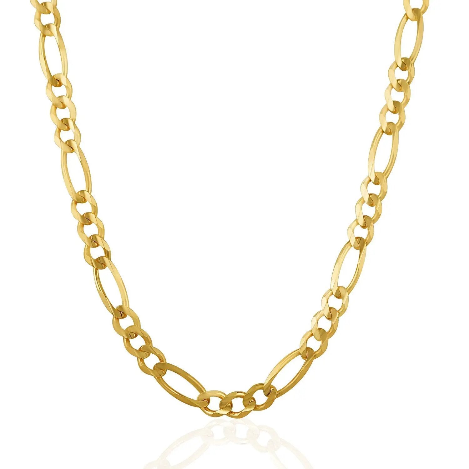 6.0mm 14k yellow gold solid Figaro chain necklace with bold oval links Bids.com on Tampa Home & Garden Store