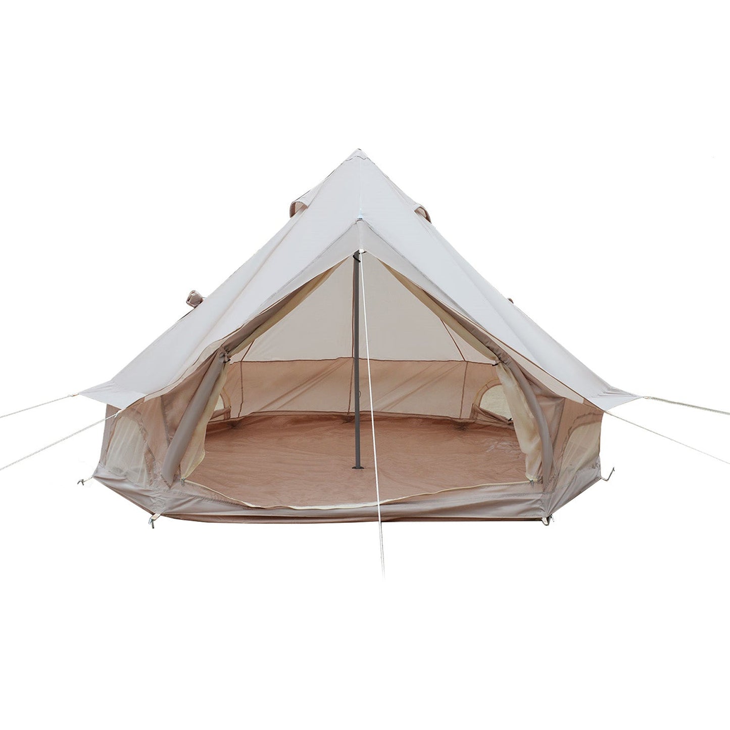 GemGear Oxford Bell Tent 13.1ft family camping tent, white canvas, beige floor on Tampa Home & Garden Store