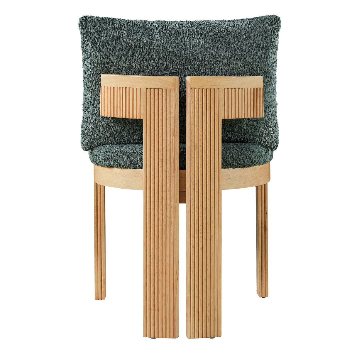 Boucle upholstered indoor dining chair set of 2 in blue boucle with rubber wood frame on Tampa Home & Garden Store