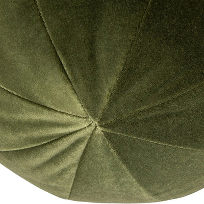 Luna round sphere throw pillow olive green velvet with radiating panels Unique Piece Furniture on Tampa Home & Garden Store