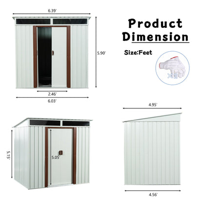 Galvanized Steel Outdoor Storage Shed and Padlock