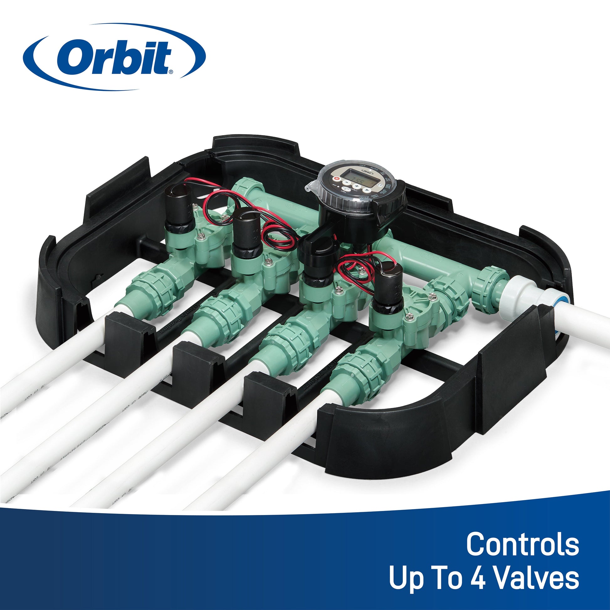 Orbit Irrigation Battery-Powered Sprinkler Controller; digital timer supports up to 4 valves on Tampa Home & Garden Store