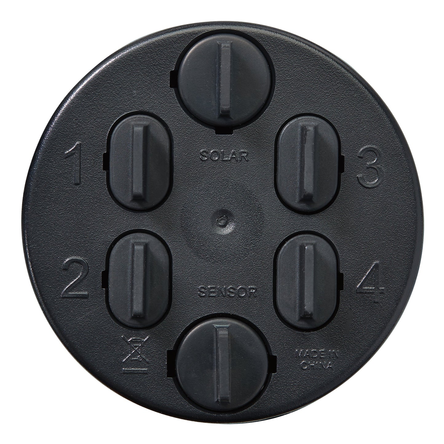 Orbit Irrigation black battery-powered sprinkler controller with 4 toggles and solar sensor on Tampa Home & Garden Store