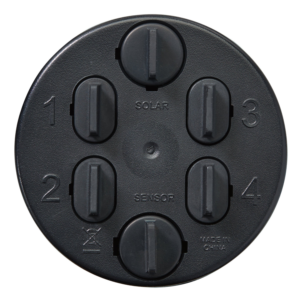 Orbit Irrigation black battery-powered sprinkler controller with 4 toggles and solar sensor on Tampa Home & Garden Store