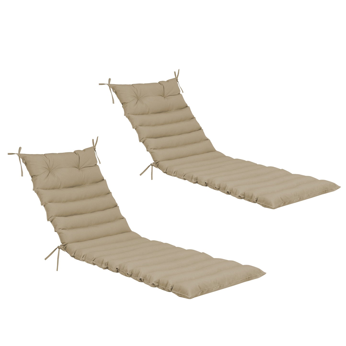 Outdoor lounge chair cushion set 2pc khaki tufted cushions HouseOfZazla on Tampa Home & Garden Store