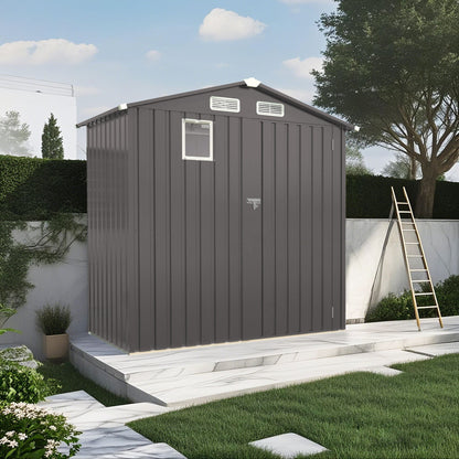 Compact Outdoor Storage Shed and a Lockable Door