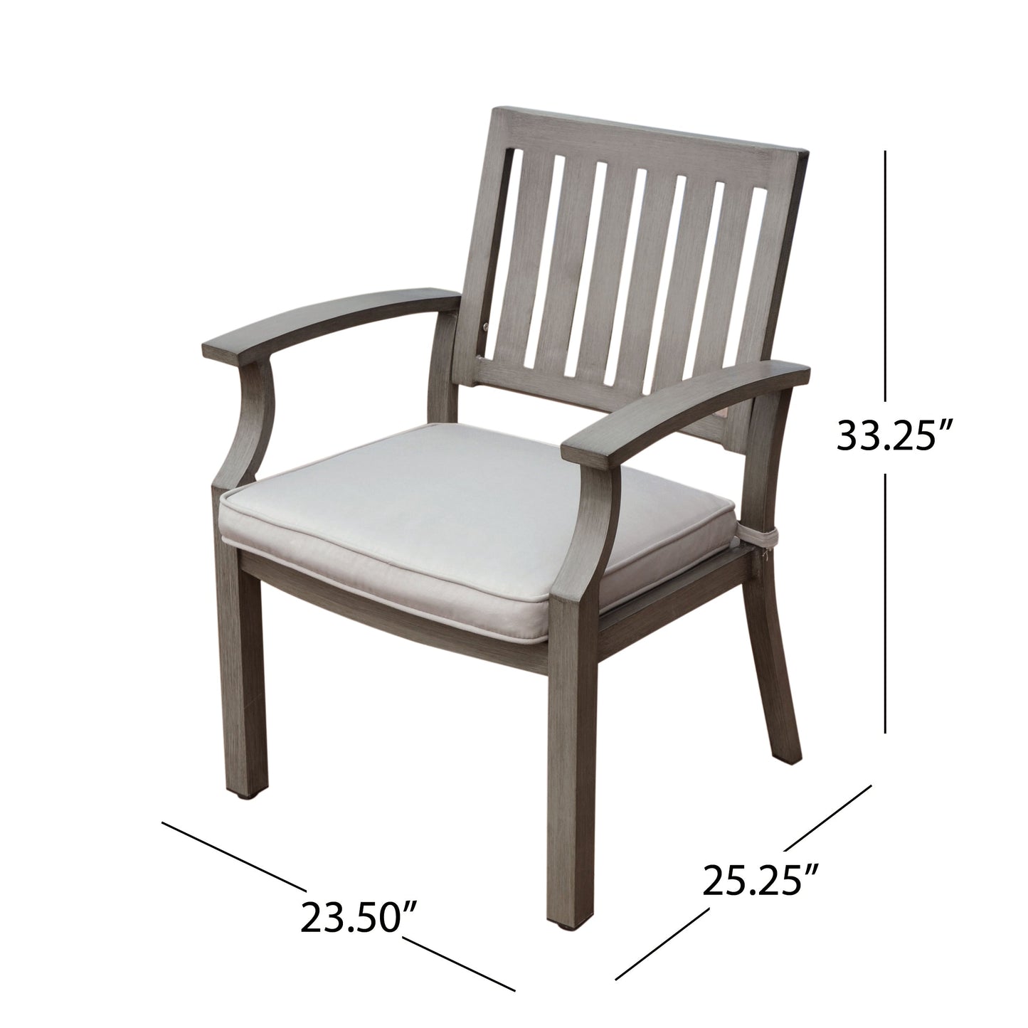 Outdoor Aluminum Dining Chair and Cushion Set 2