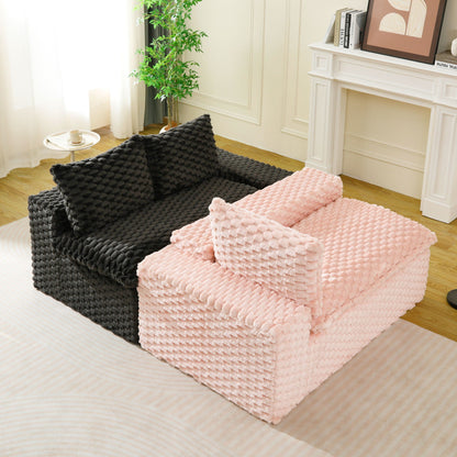 Modular Four Seater Sofa In Pink And Black