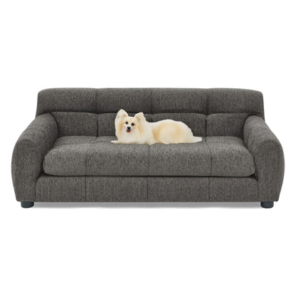 Modern Pet Sofa With Backrest And Armrests dog bed in dark gray textured fabric by HouseOfZazla on Tampa Home & Garden Store