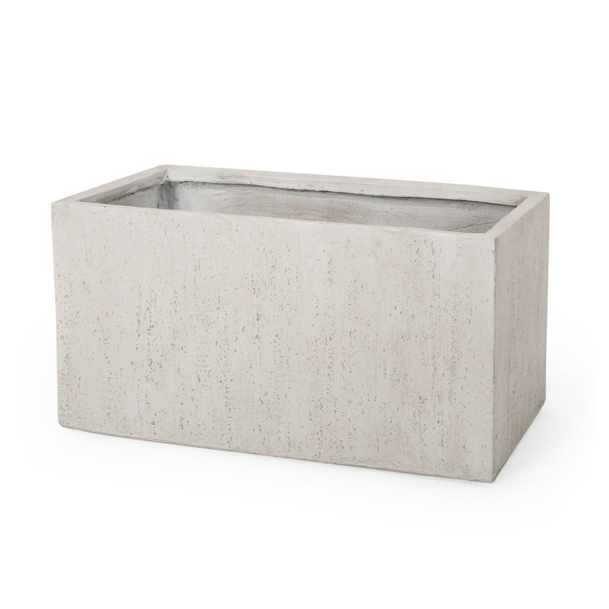 Modern Outdoor Planter concrete rectangular planter in light gray with textured finish on Tampa Home & Garden Store