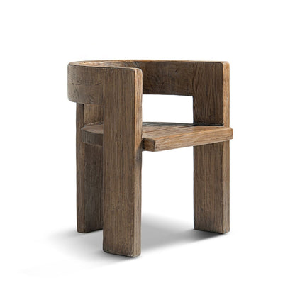HouseOfZazla Accent curved dining chair with sculptural wooden frame in dark brown on Tampa Home & Garden Store