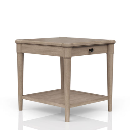 End Table With Storage Drawer in light oak by Unique Piece Furniture with lower shelf on Tampa Home & Garden Store