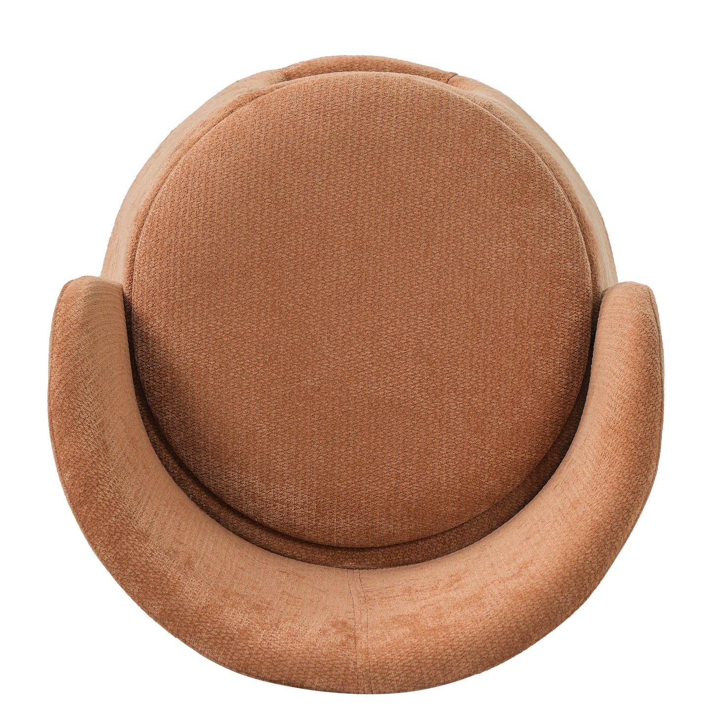 Orange textured chair back close-up with rounded arms on Tampa Home & Garden Store