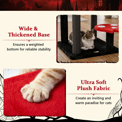 57 Gothic Cat Tower with Perch and Spider Toy