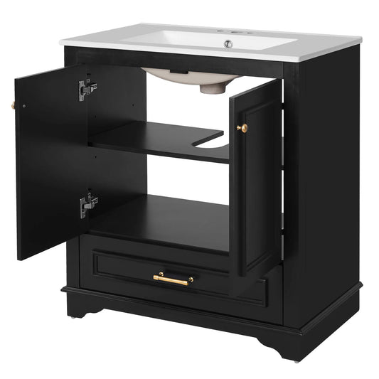 Bathroom Vanity with Sink and Cabinet Doors