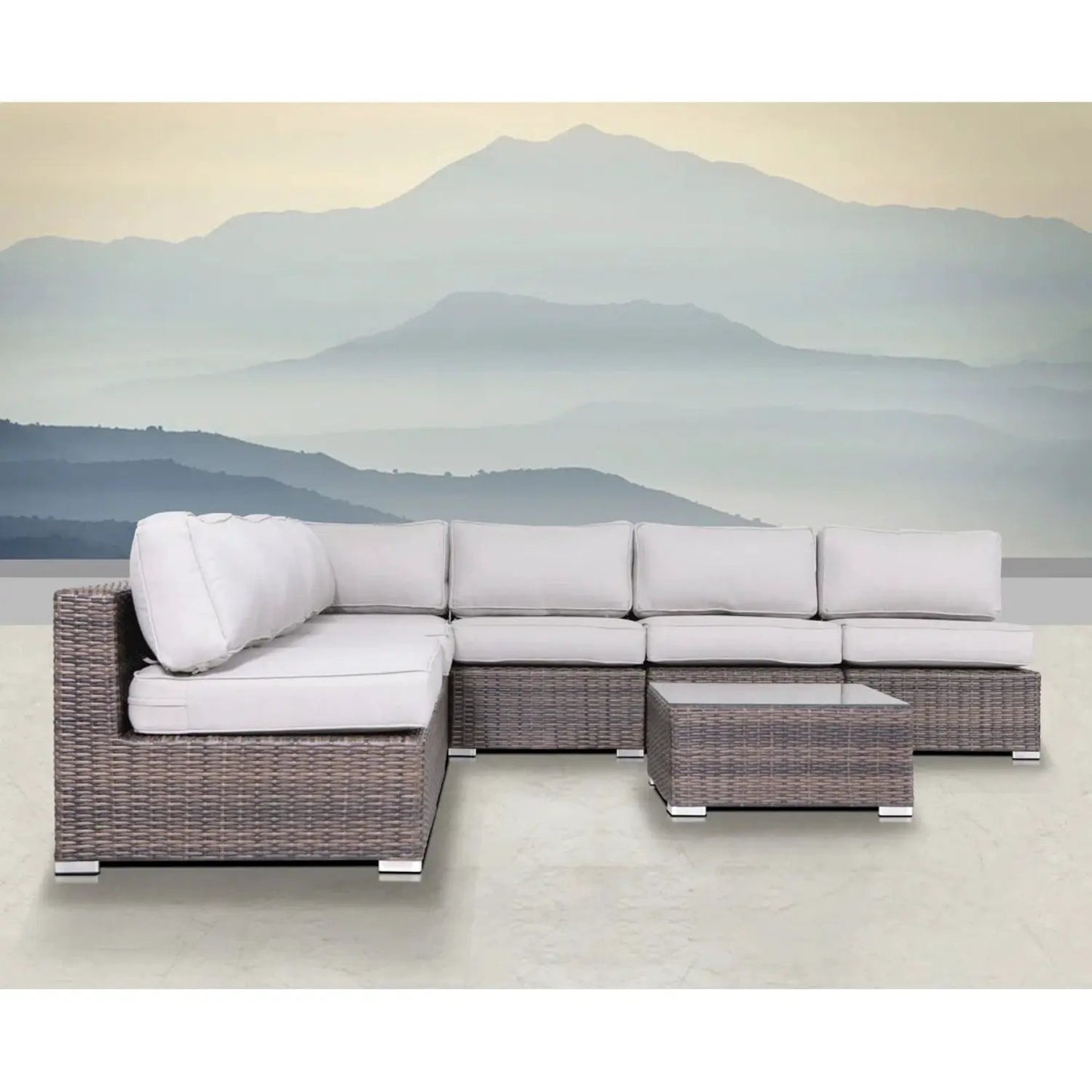 Seating set with cushions, wicker, 4-piece outdoor set by Unique Piece Furniture on Tampa Home & Garden Store