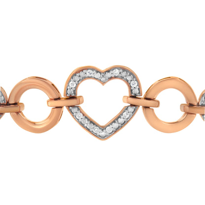 Bracelet Bids.com rose gold heart diamond-link, adjustable 6–10 in. on Tampa Home & Garden Store