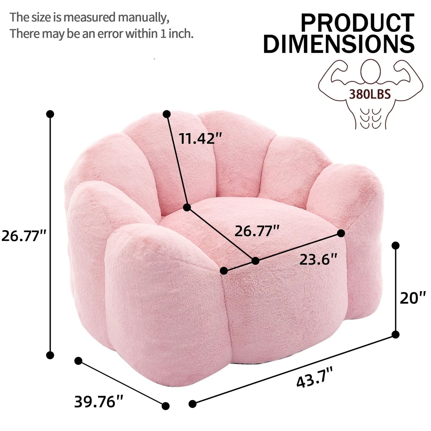 Lotus Style Sofa pink plush fabric with pull ring Unique Piece Furniture on Tampa Home & Garden Store