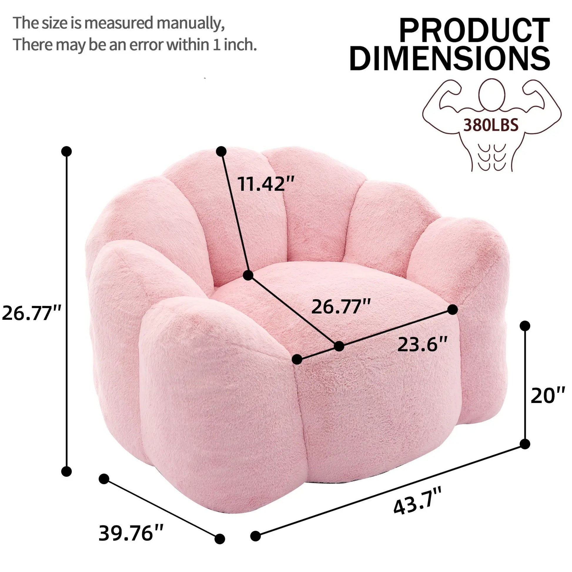 Lotus Style Sofa pink plush fabric with pull ring Unique Piece Furniture on Tampa Home & Garden Store