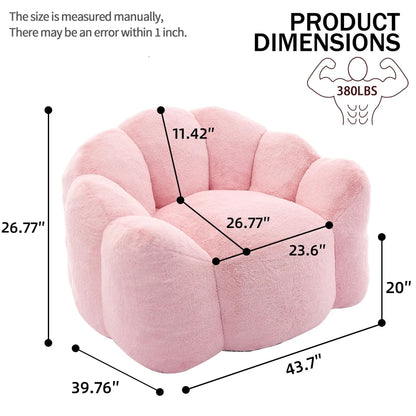 Lotus Style Sofa pink plush fabric with pull ring Unique Piece Furniture on Tampa Home & Garden Store