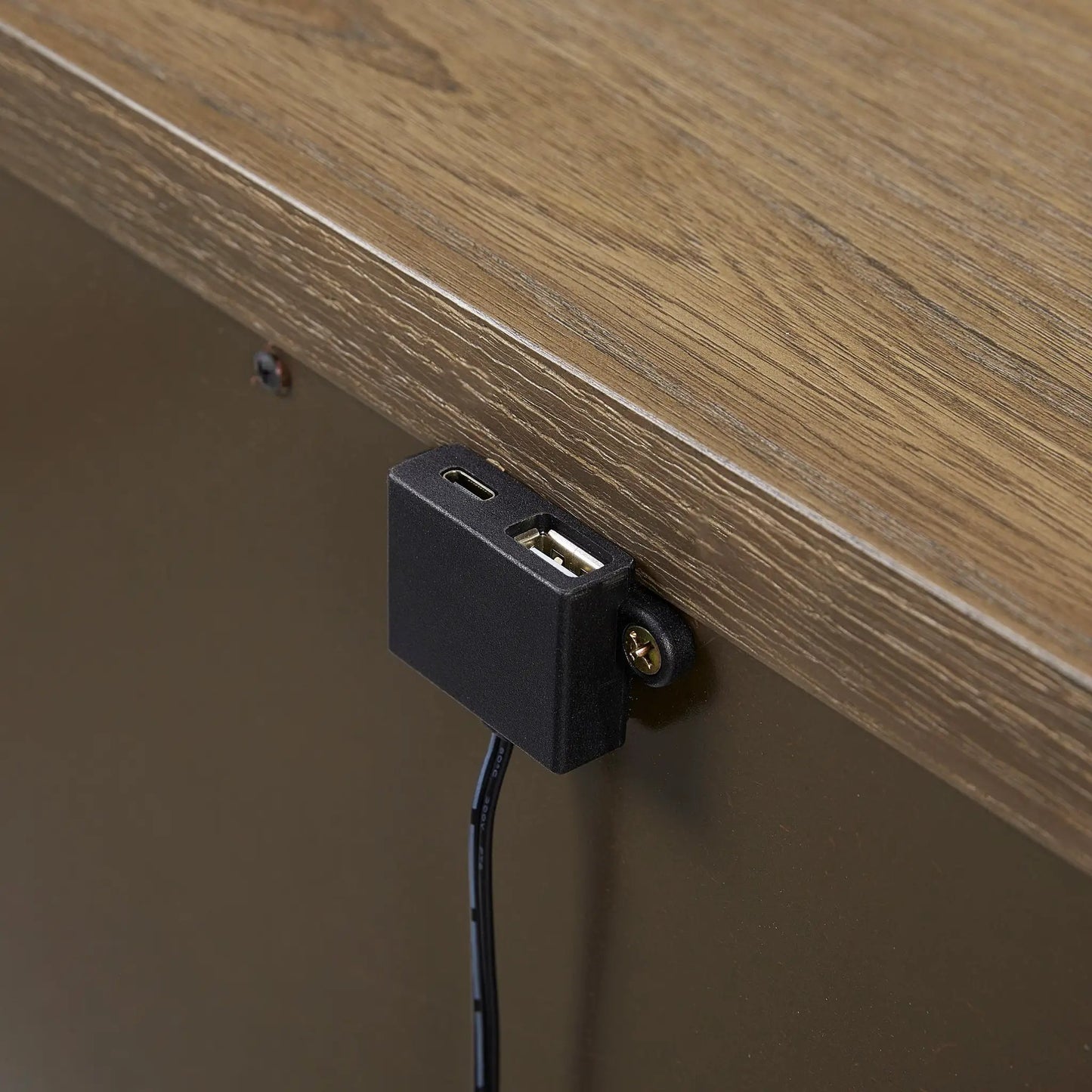3 Drawer Nightstand With USB Latte Finish