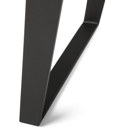 Lowry handcrafted console sofa table with black metal curved legs on Tampa Home & Garden Store