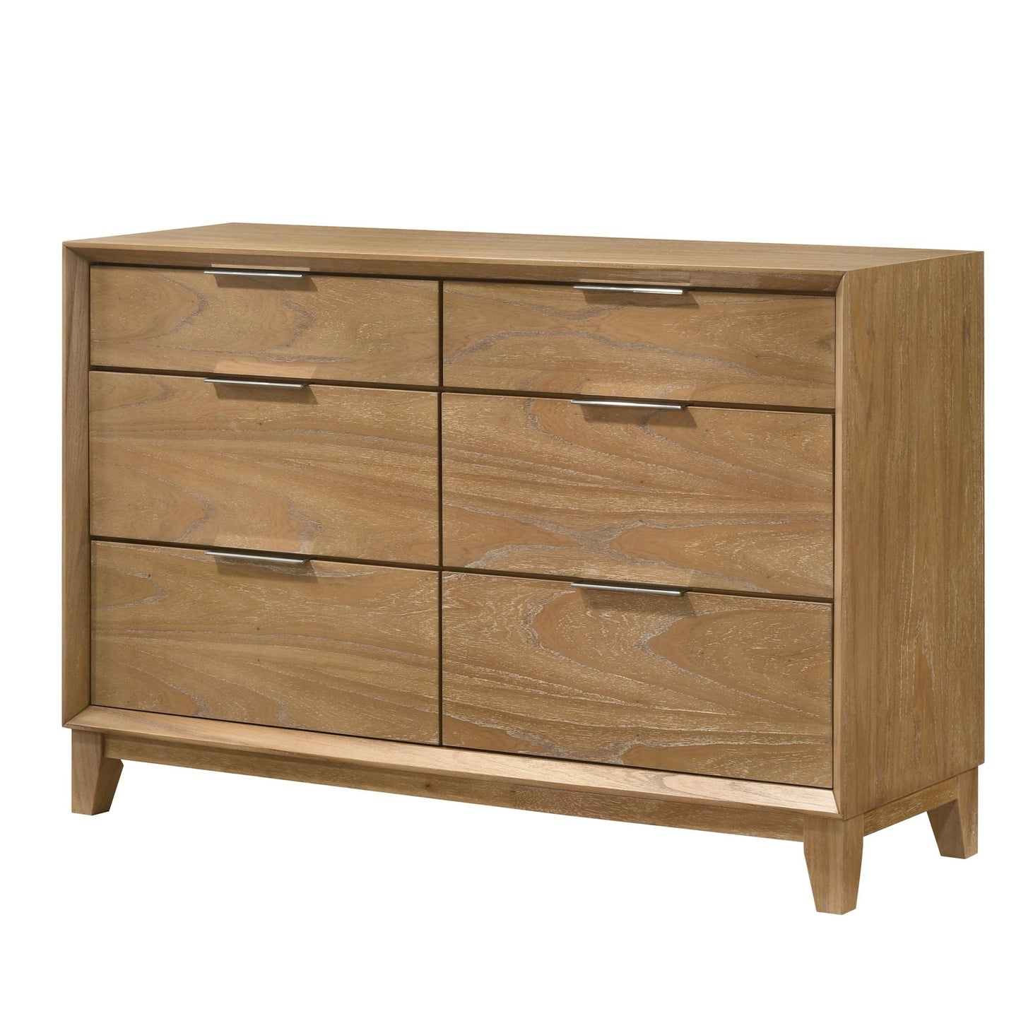 Six Drawer Natural Wood Dresser for the Bedroom