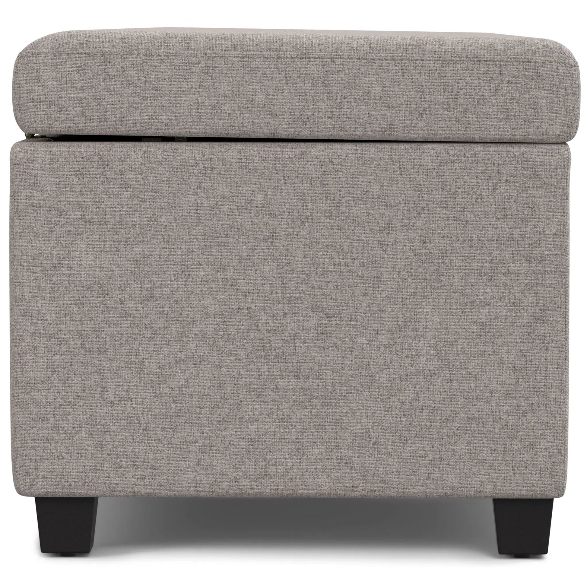 Avalon storage ottoman bench in gray fabric with hinged lid by Unique Piece Furniture on Tampa Home & Garden Store
