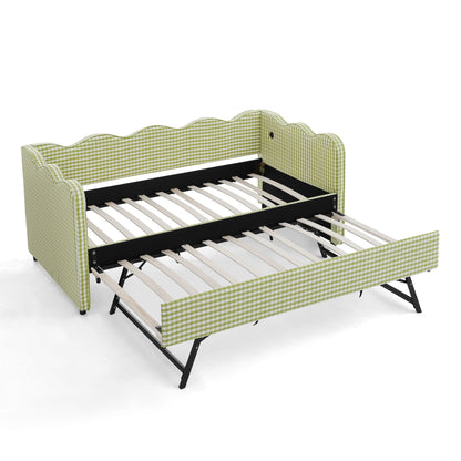 Gingham Daybed With Usb Port And The Wave Shape