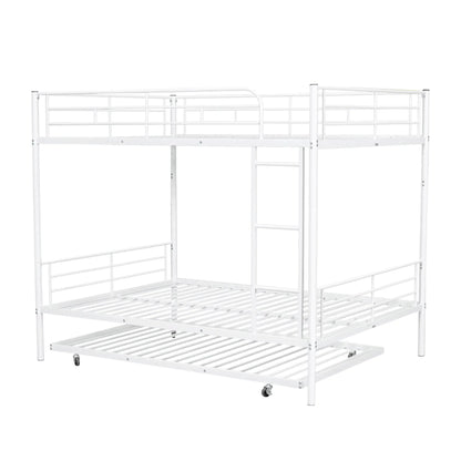 White steel bunk bed frame with guard rails and ladder by Unique Piece Furniture on Tampa Home & Garden Store