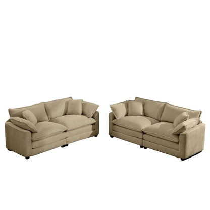 Elegant Sectional Sofa Set with Deep Seats