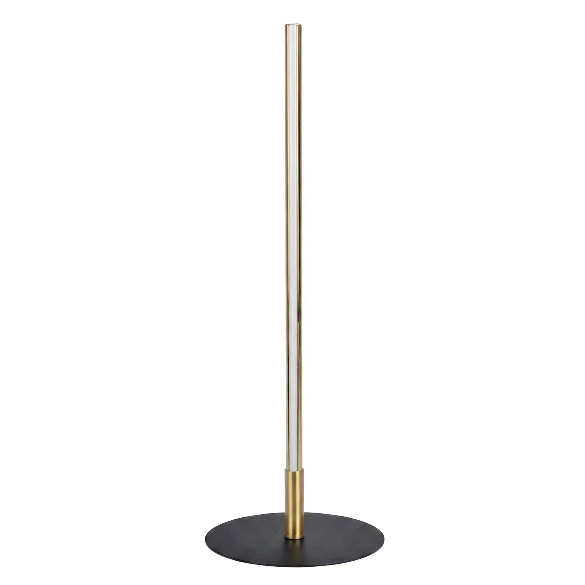 Dimond LED table lamp with black round base and gold stem, on/off switch, Unique Piece Furniture on Tampa Home & Garden Store