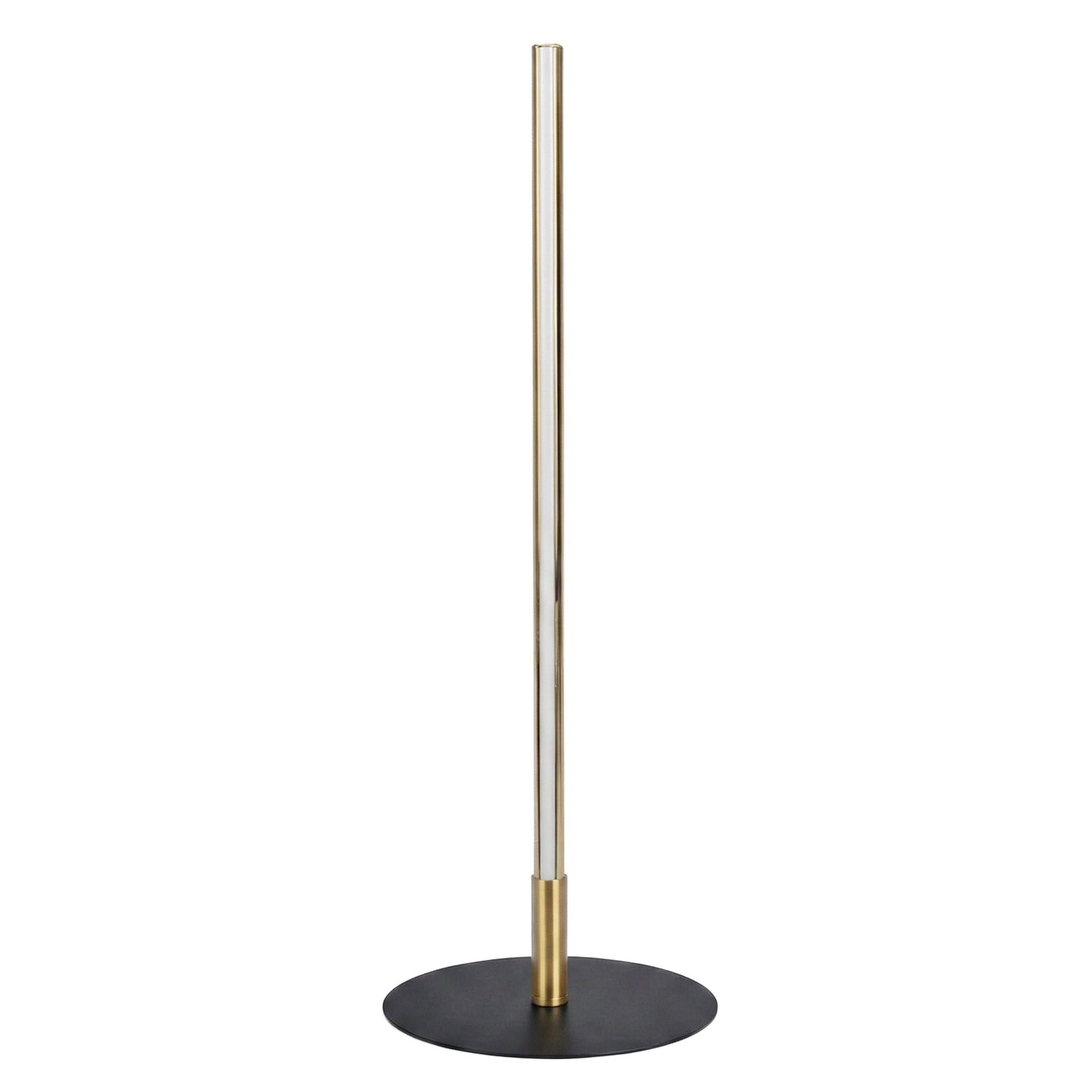 Dimond LED table lamp with on/off switch, black round base and gold stem on Tampa Home & Garden Store
