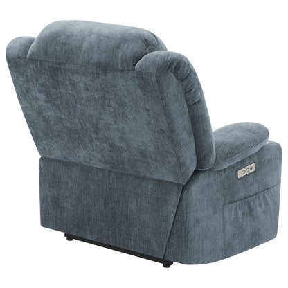 Beca power lift recliner with cupholders and USB charging in blue fabric by HouseOfZazla on Tampa Home & Garden Store