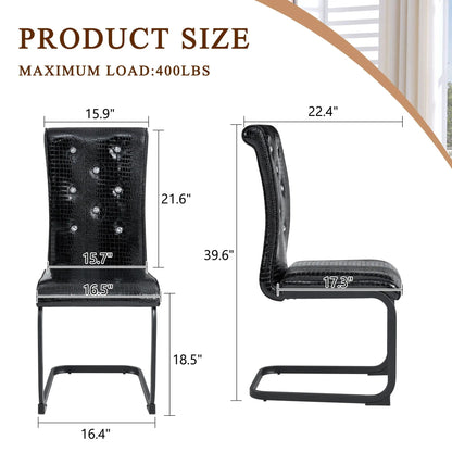 Alligator skin upholstered dining chairs set of 2 by Unique Piece Furniture in black on Tampa Home & Garden Store