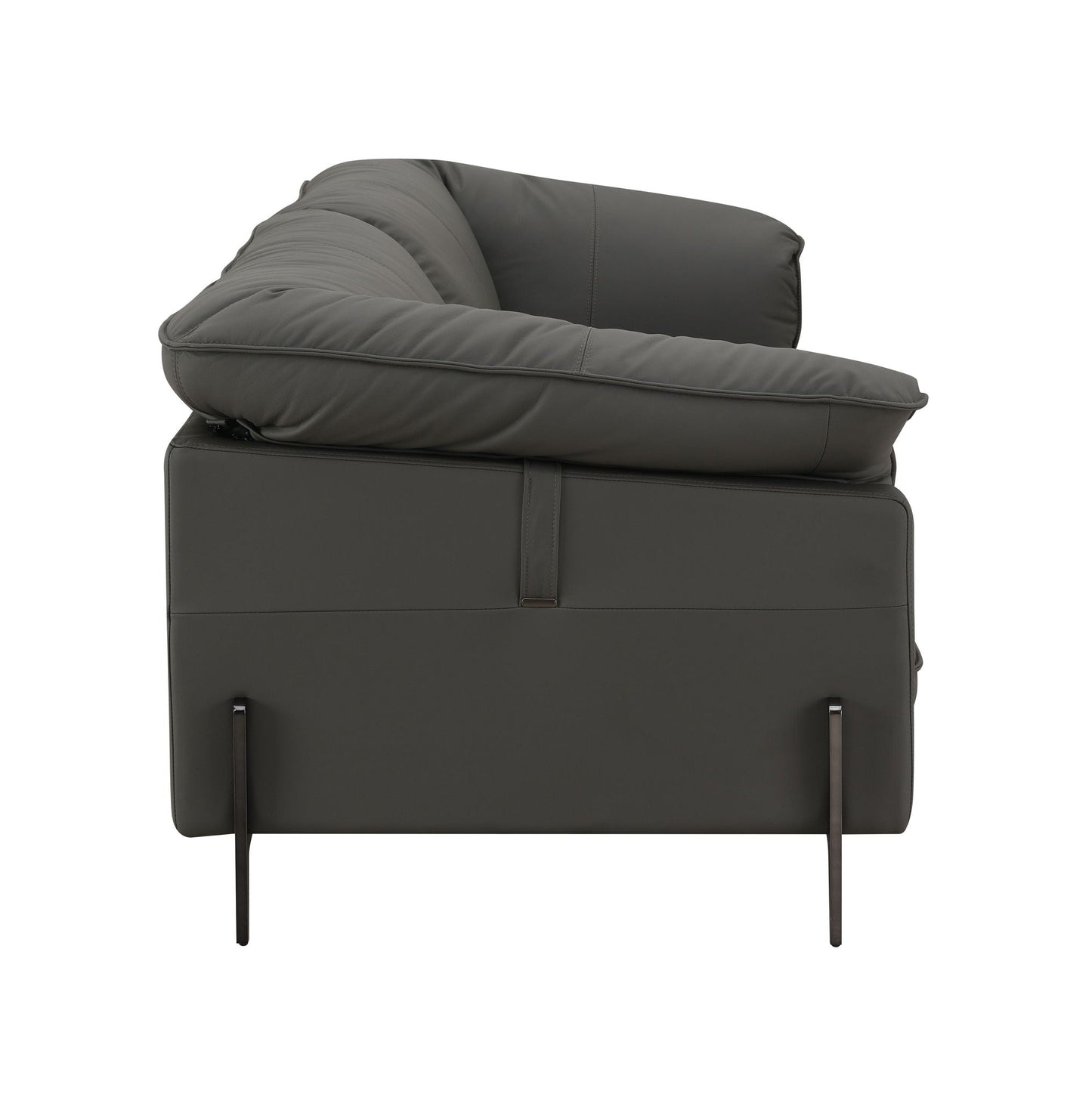 Tadi top grain leather sofa Black by HouseOfZazla, stationary sofa with padded arm on Tampa Home & Garden Store